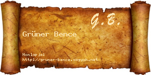 Grüner Bence névjegykártya